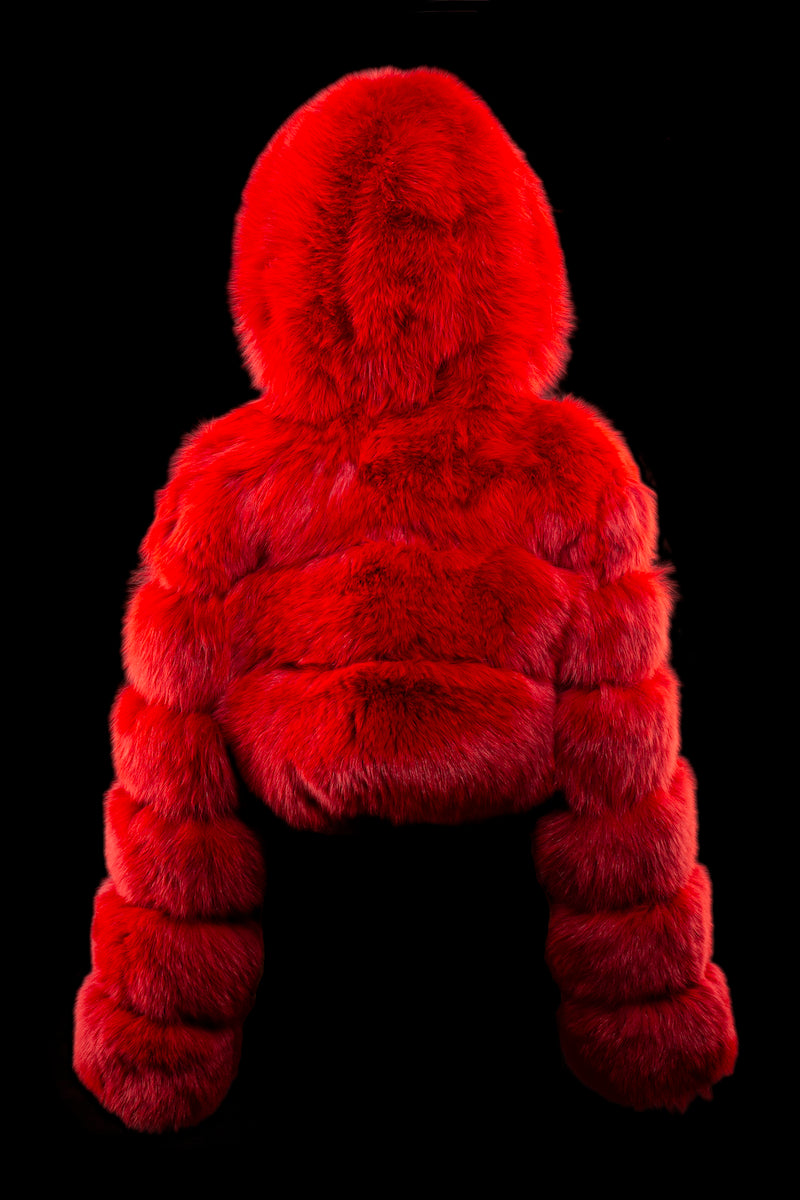 CROPPED HOODED FOX FUR