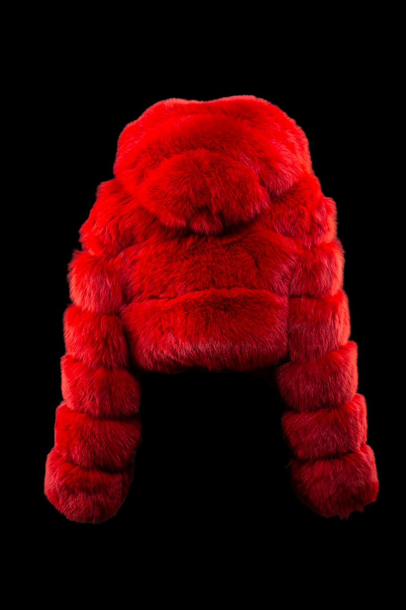 CROPPED HOODED FOX FUR