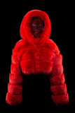 CROPPED HOODED FOX FUR